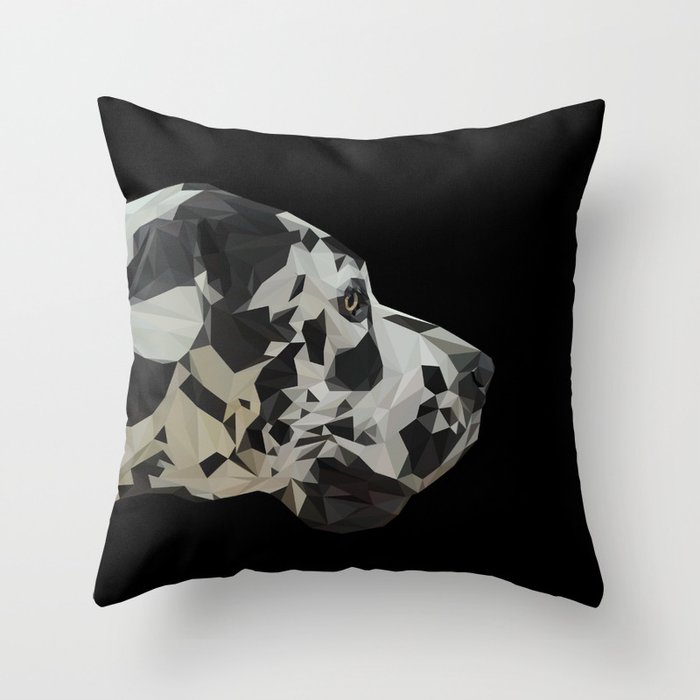 Great Dane Dogue low poly. Throw Pillow