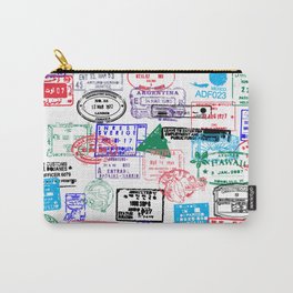 Series Of World Travel Passport Stamps Carry-All Pouch