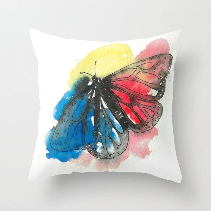 Chroma Butterfly Throw Pillow