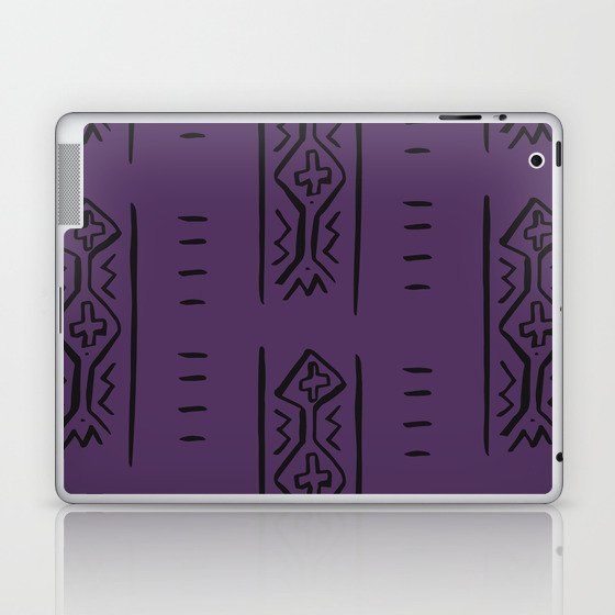 Mud Cloth Mercy Purple and Black Pattern   Laptop & iPad Skin