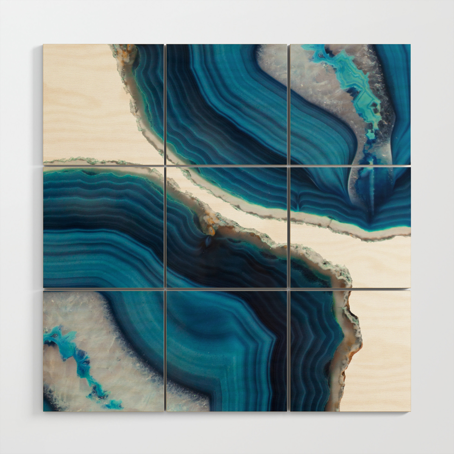 Blue Agate Wood Wall Art By Cafelab Society6