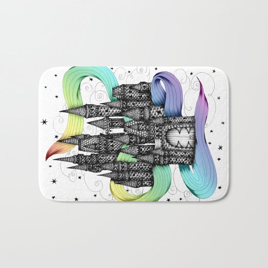 Super Magic Rainbow Dream Castle Bath Mat