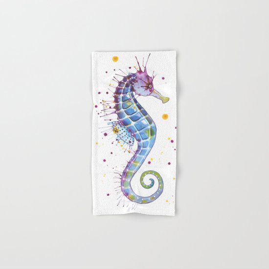 Seahorse: Purple Hand & Bath Towel