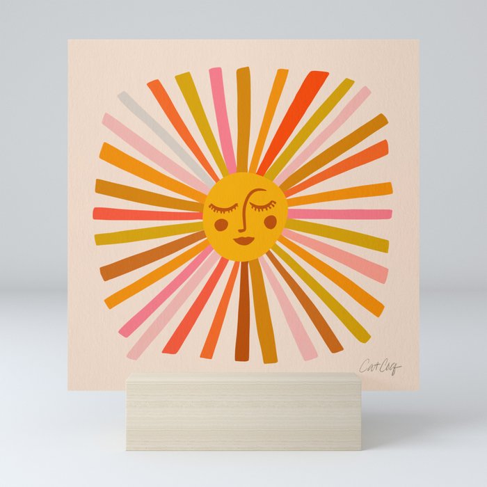 Sunshine – Retro Ochre Palette Mini Art Print
