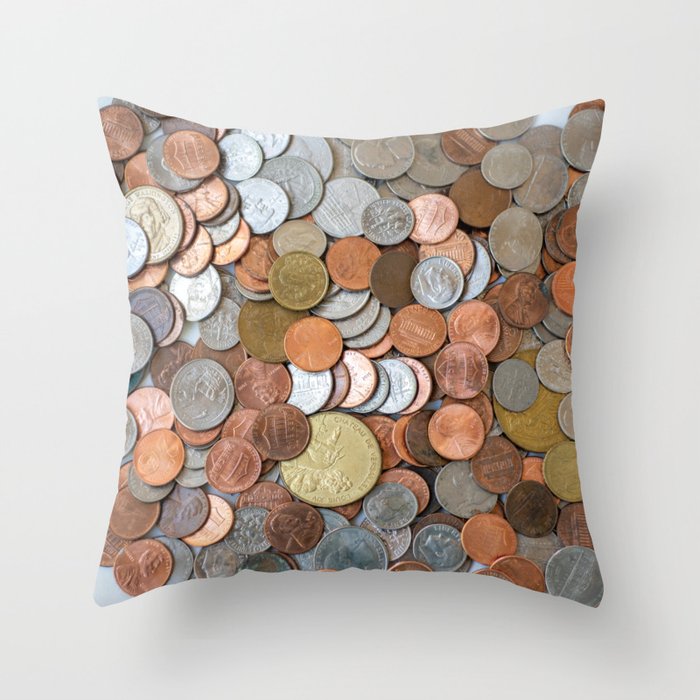 Coins Throw Pillow