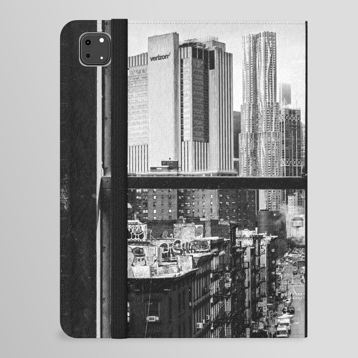 New York City Window - Black and White iPad Folio Case