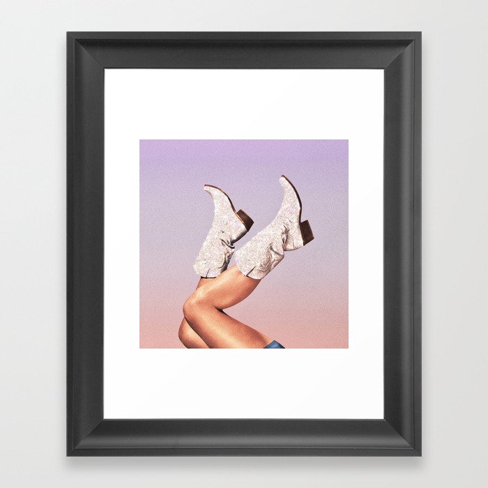 These Boots - Glitter Purple Miami Vibes Framed Art Print