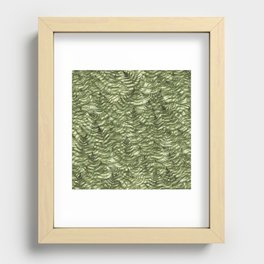 Vintage Ferns - Moss Green Recessed Framed Print