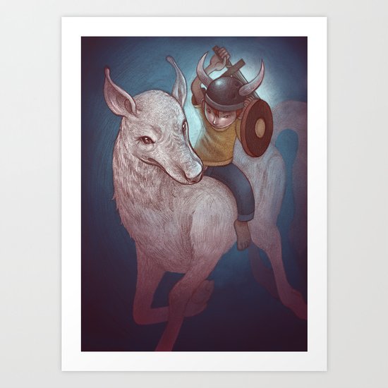 Boy and His Beast Art Print