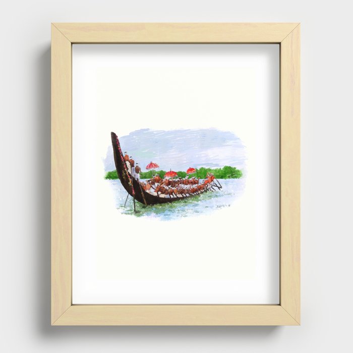 Snake Boat Race- Kerala - 135 Recessed Framed Print