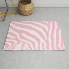 Pastel pink zebra print Rug