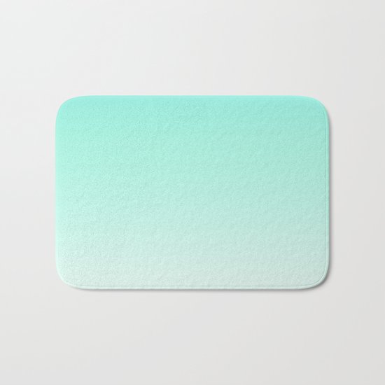 Ombre gradient digital illustration green, blue colors Bath Mat