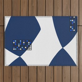 Abstract shapes color grid 4 Outdoor Rug