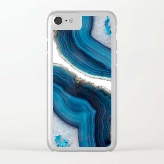 Blue Agate Clear iPhone Case