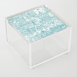 Glasgow toile lagoon sea glass Acrylic Box