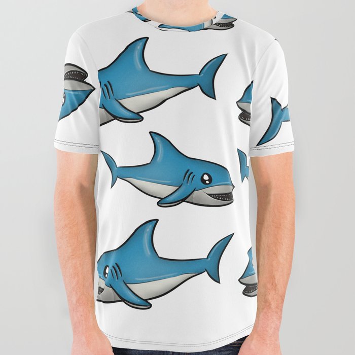Shark Bois All Over Graphic Tee