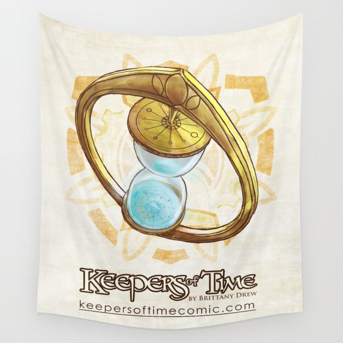 Keepers of Time Comic Hourglass Logo Wall Tapestry