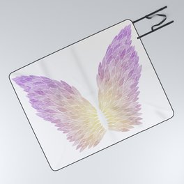 Angel Wings - Purple and Yellow Picnic Blanket