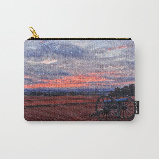 Gettysburg Cannon Sunset - Ruby Rapture Carry-All Pouch