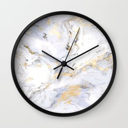 Fancy Marble 01 Wall Clock | Abstract, Decorative, Graphicdesign, Elegant, Decor, Watercolor, Oil, Texture, Gold, Wealth 