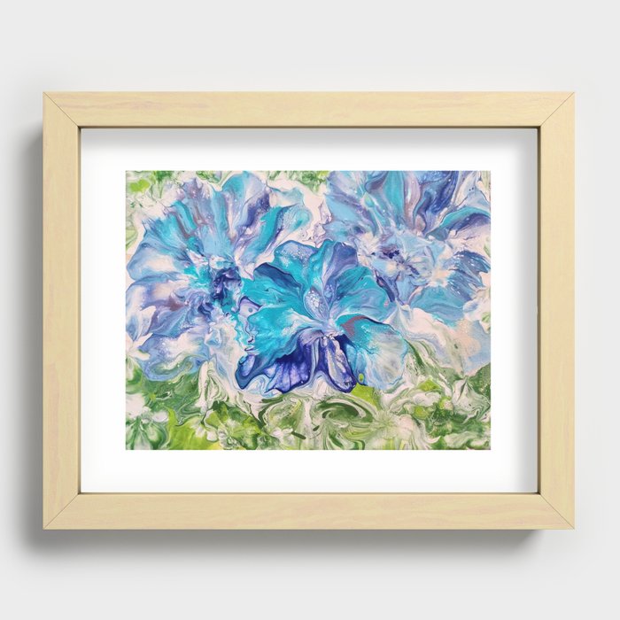 Blue Hibiscus Recessed Framed Print