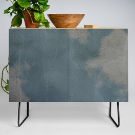 Blue white old wall Credenza