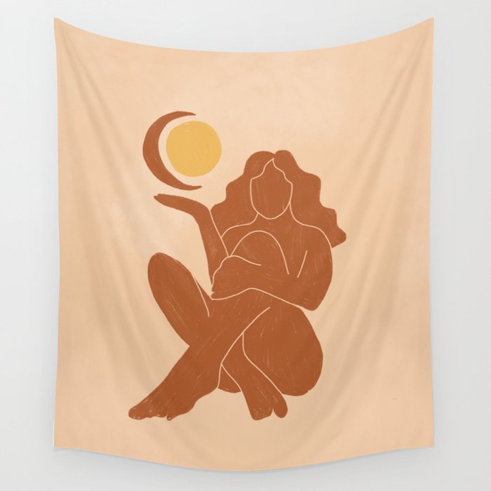The Sun, The Moon and a Woman Wall Tapestry
