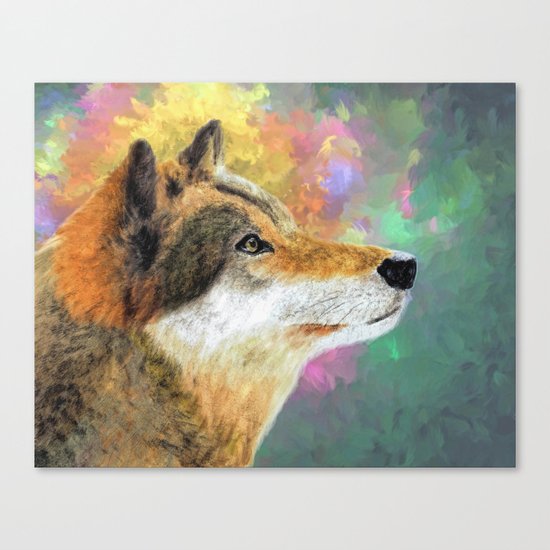 Abstract Wolf Painting Canvas Print