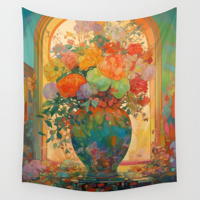 Grand Floral Bouquet Wall Tapestry
