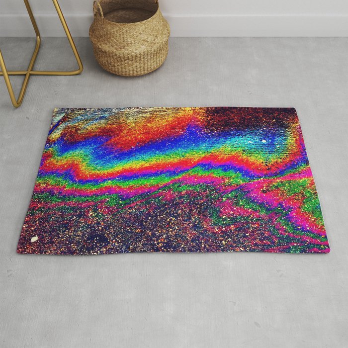 Oily Rainbow Floor Rug By Efuaboakye Society6