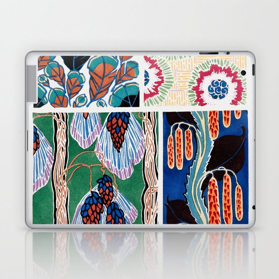 Seguy. Floral colorful background, vintage art deco & art nouveau background, plate no. 14 (Reproduction)  Laptop & iPad Skin