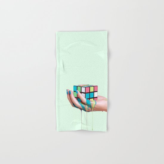MELTING RUBIKS CUBE Hand & Bath Towel