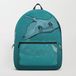 Slope Sea Devil Backpack | Ocean, Animal, Digital, Slope, Water, Nautical, Toswim, Immersion, Pattern, Acrylic 
