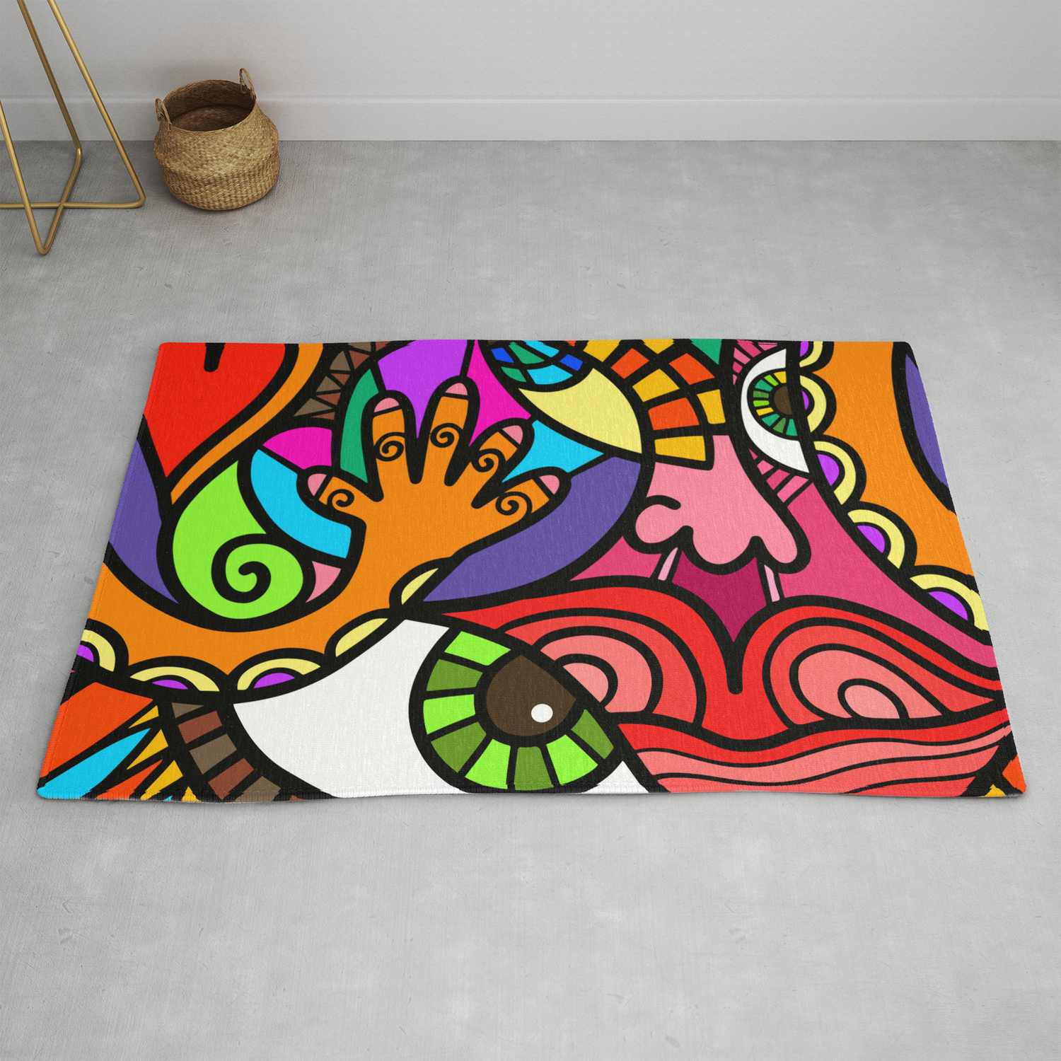 Fun Modern Abstract Face Cartoon Rug By Prawny Society6