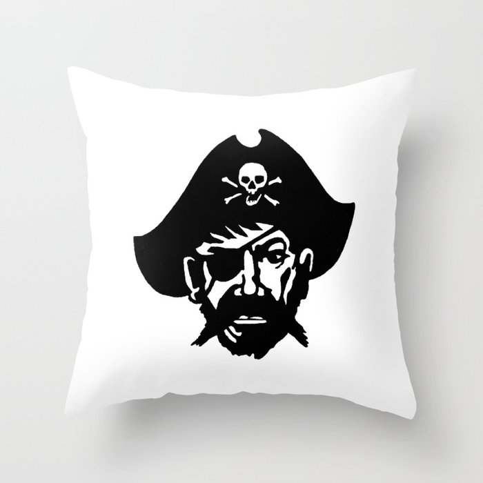 Captain Kidd II (The Rude Pirate) Throw Pillow