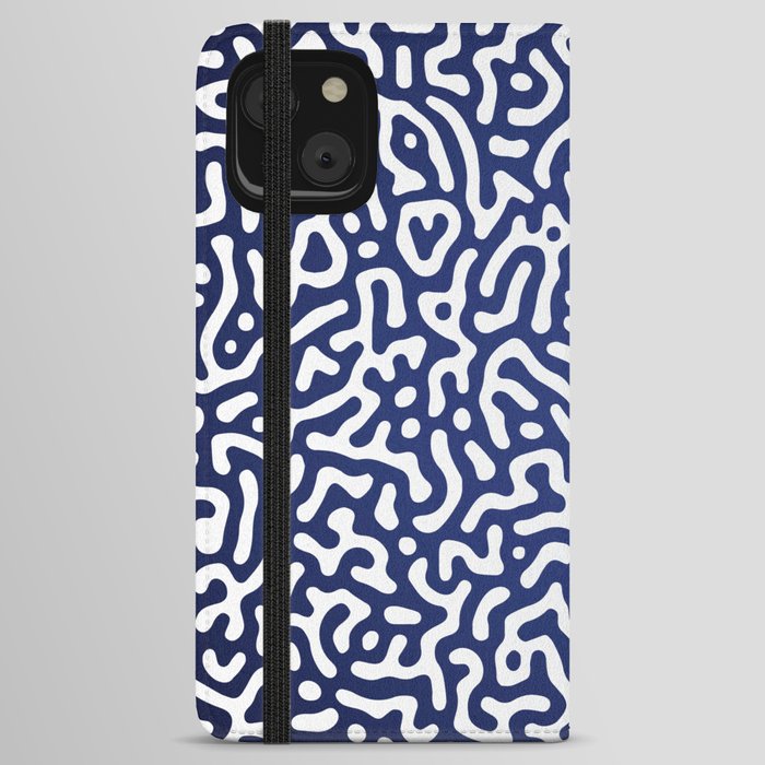 White & Blue Smart Turing Pattern Design , 13 Pro Max 13 Mini Case, Gift Geschenk Phone-Hülle iPhone Wallet Case