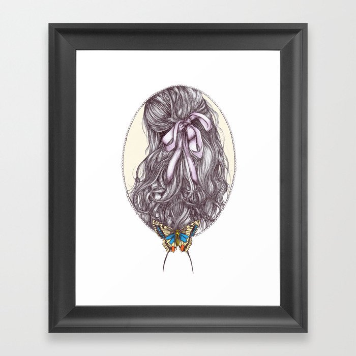 Bow and Butterfly Framed Art Print