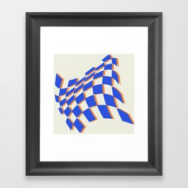 Abstract warped checkerboard grid 1 Framed Art Print