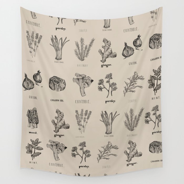 Herbs + things Wall Tapestry
