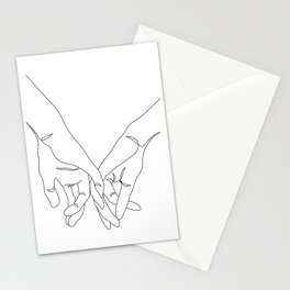 Hands Couple One Line Stationery Cards