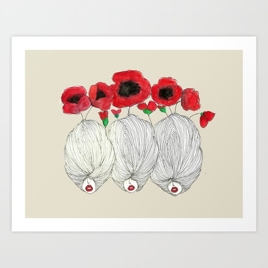 Poppy Girls Art Print