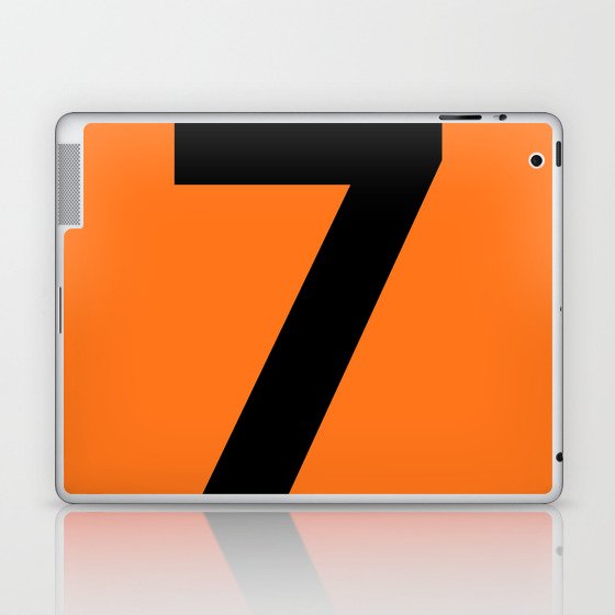 Number 7 (Black & Orange) Laptop & iPad Skin