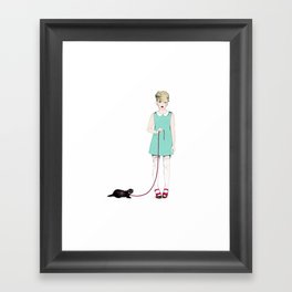 The girl with the ferret Framed Art Print