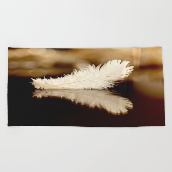 Feather Reflection Beach Towel