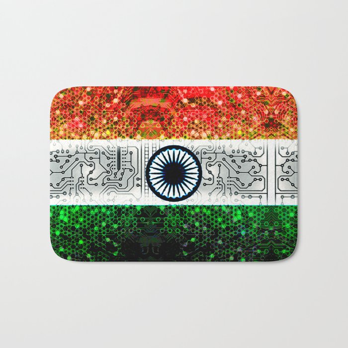 circuit board india (flag) Bath Mat