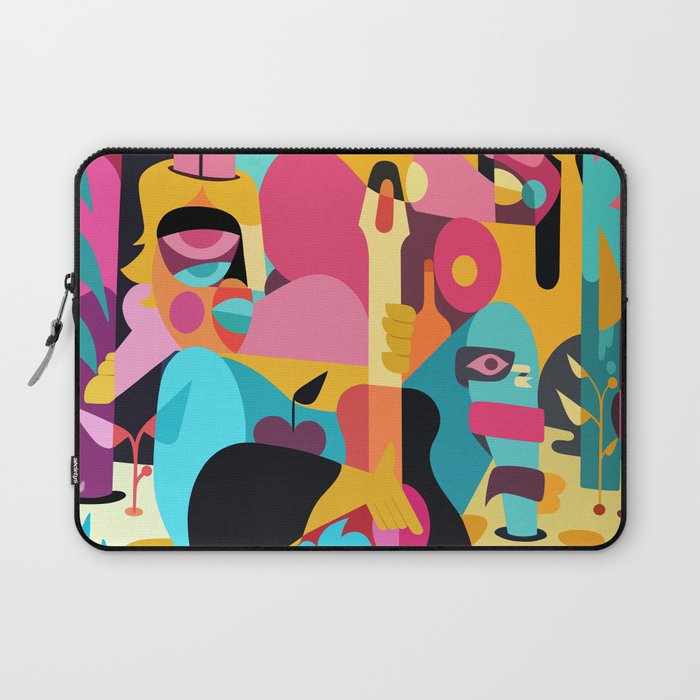 Abstract Colorful Art - Home Décor -Aesthetic Painting -Guitar- flowers - leaves Laptop Sleeve