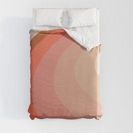 Retro Stripes Vertical Wave in Blush Tones Duvet Cover