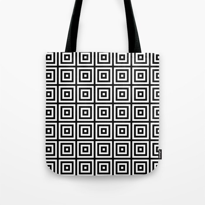black and white squares pattern Tote Bag by haroulita | Society6