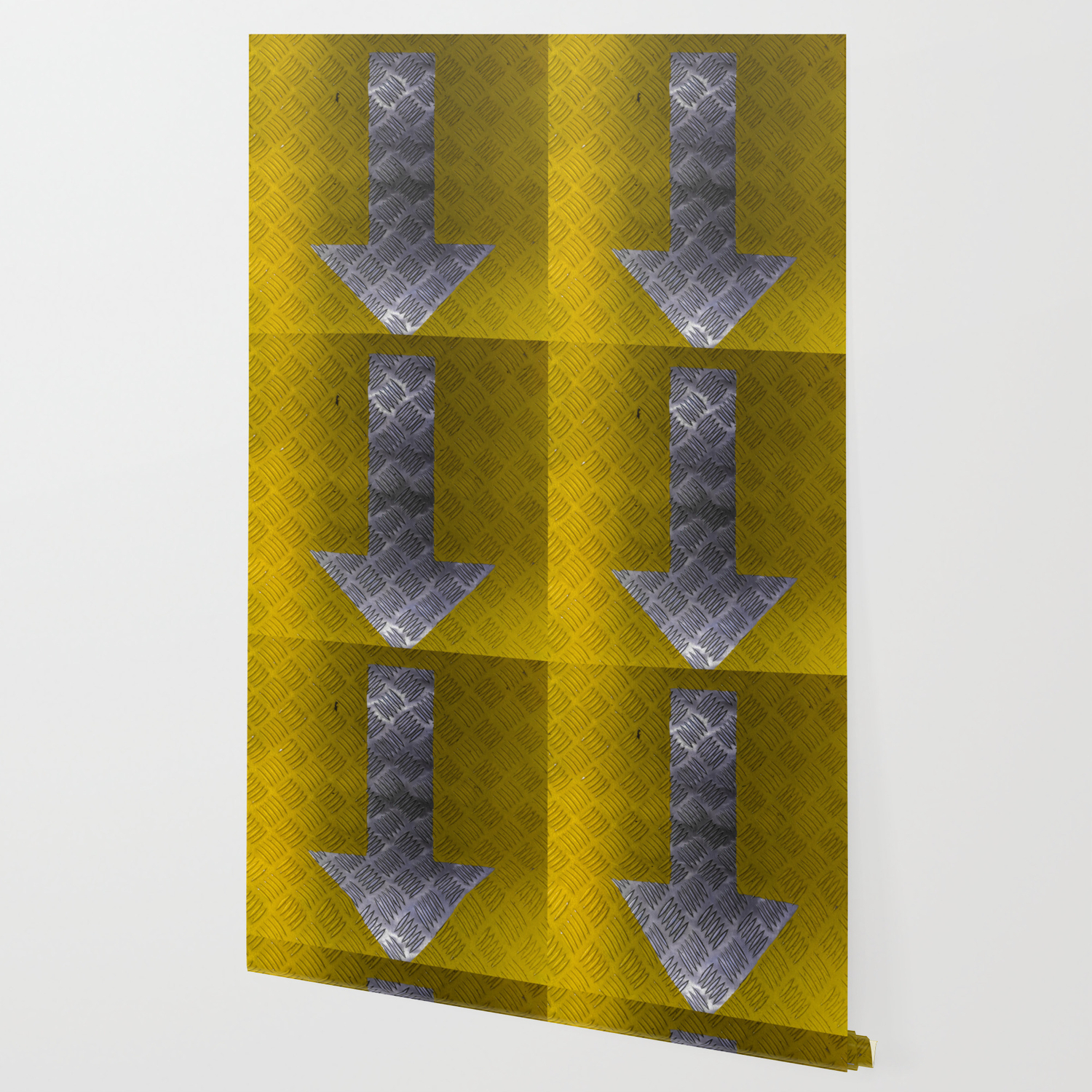 Industrial Arrow Tread Plate Down Wallpaper By Arc1 Society6
