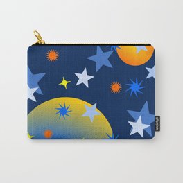 Celestial Stars and Planets Carry-All Pouch | Vectorcelestial, Orangemoon, Abstractnightsky, Wallartstars, Starglazing, Drawing, Yellowplanets, Bluestars, Celestialimage, Spaceillustration 